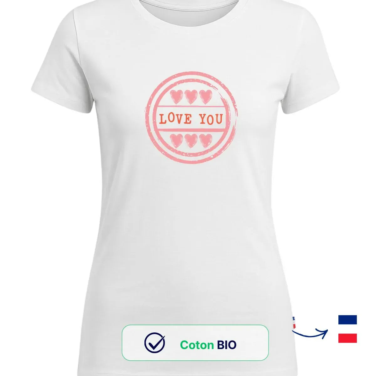 T-shirt femme blanc | LOVE YOU