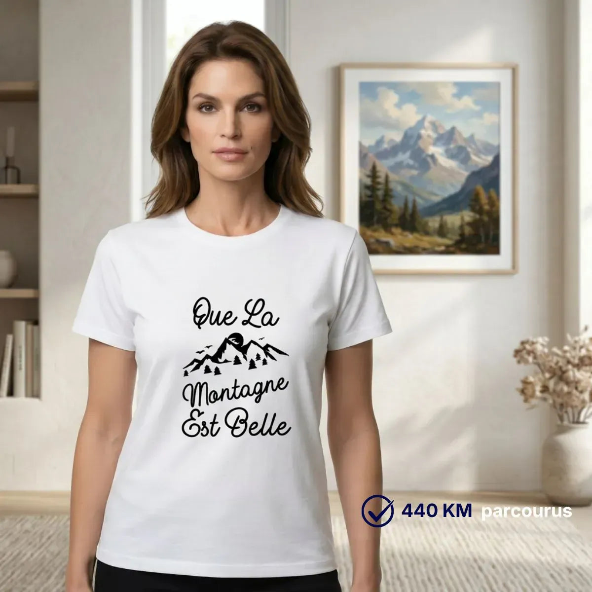 T-shirt femme blanc | Que la montagne est belle