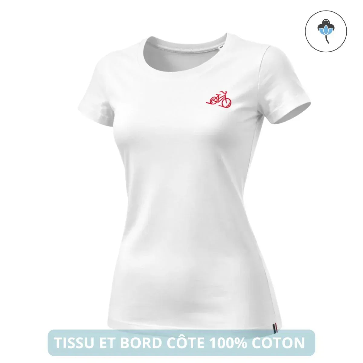 T-shirt femme blanc | Vélo Cœur
