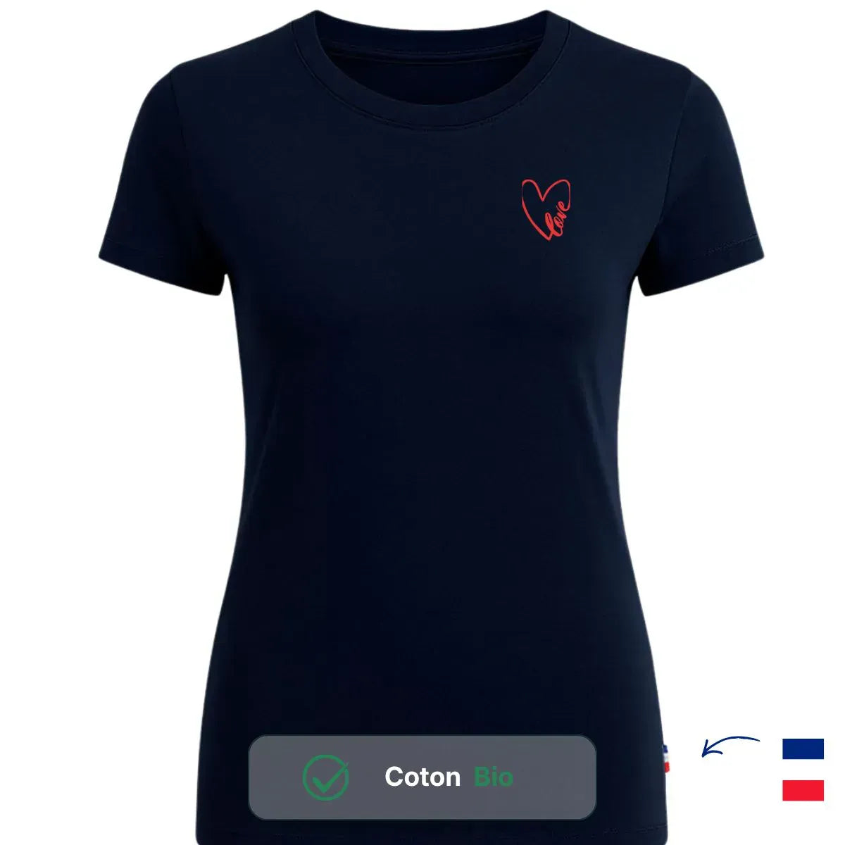 T-shirt femme bleu | Love
