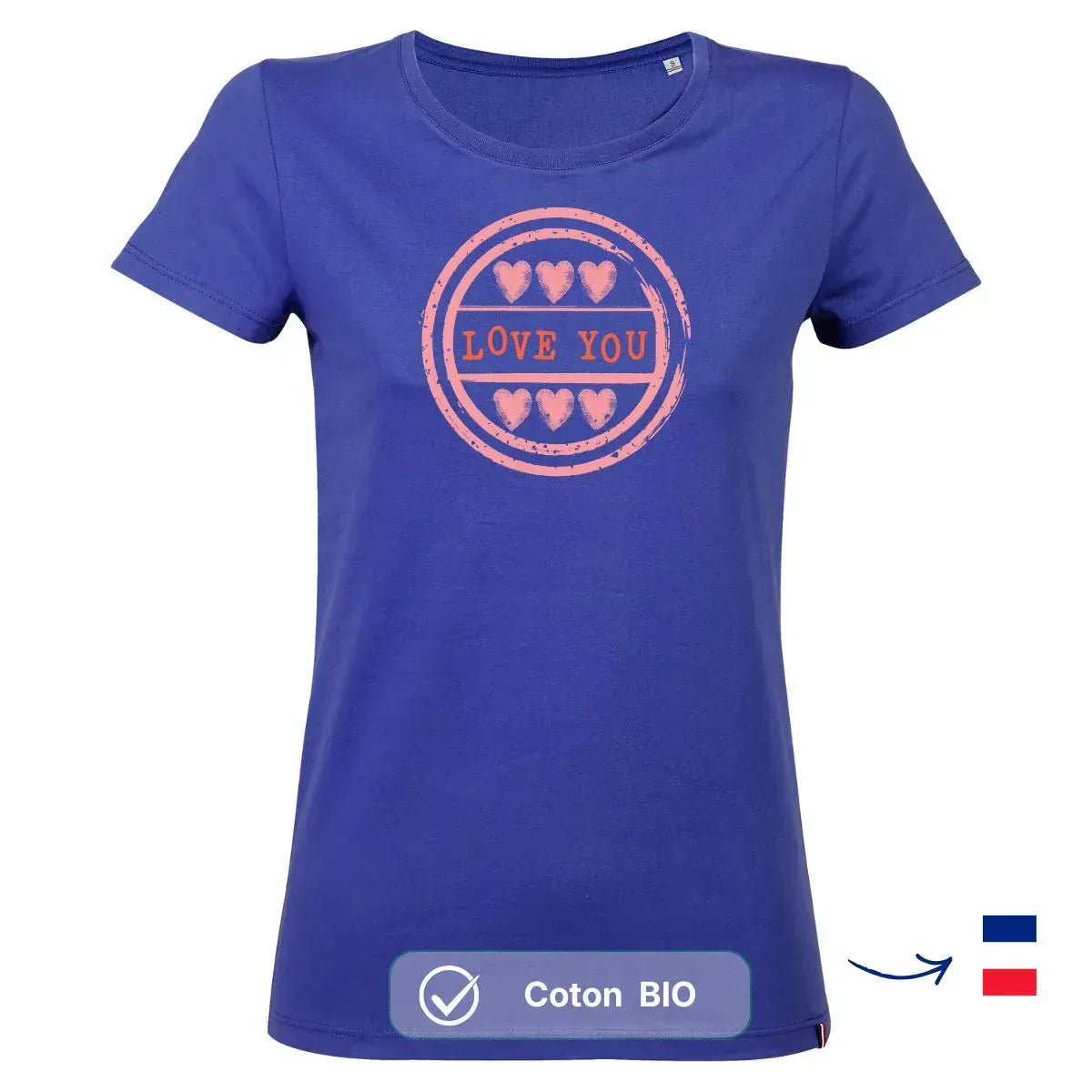 T-shirt femme bleu roi | LOVE YOU