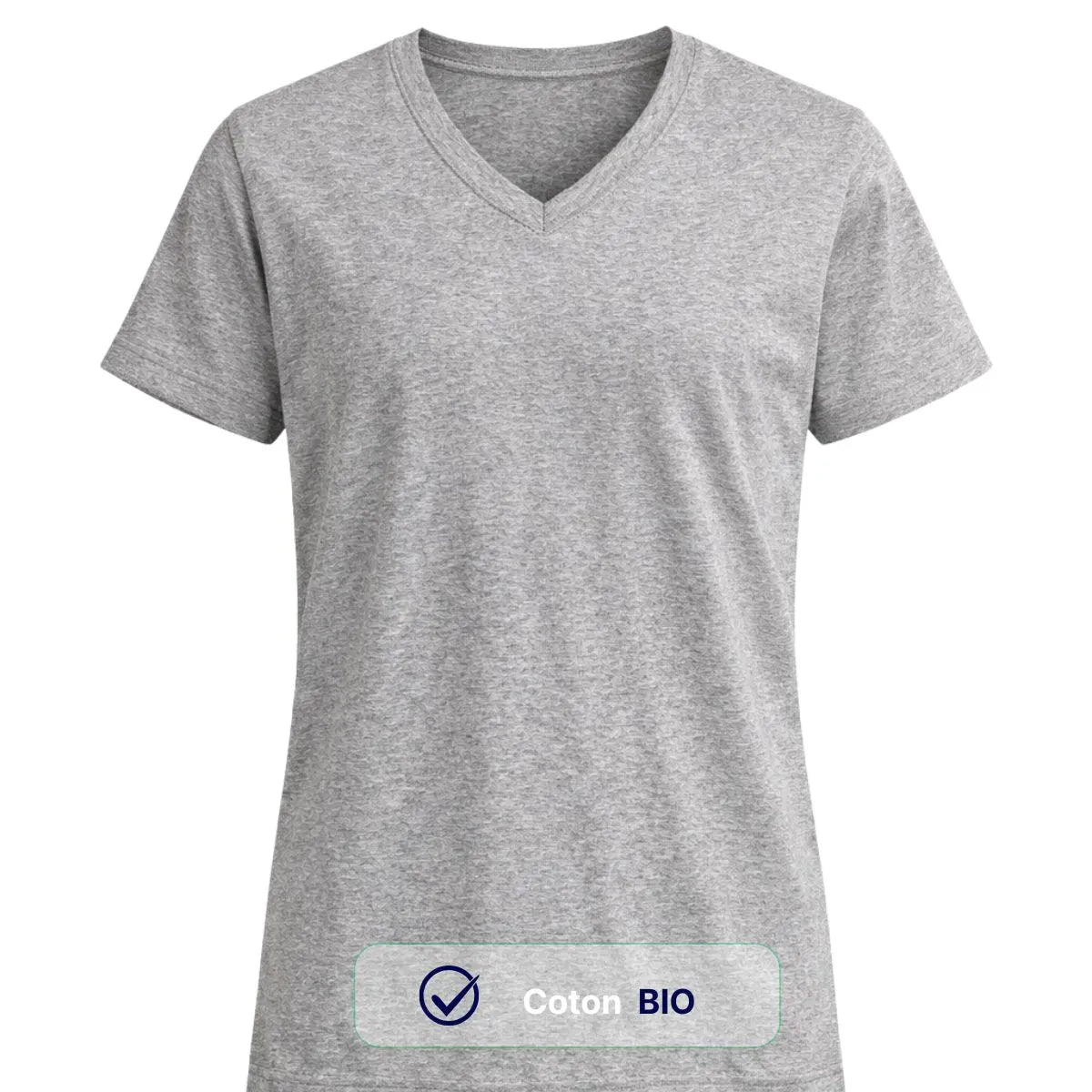 T shirt femme col V | Gris