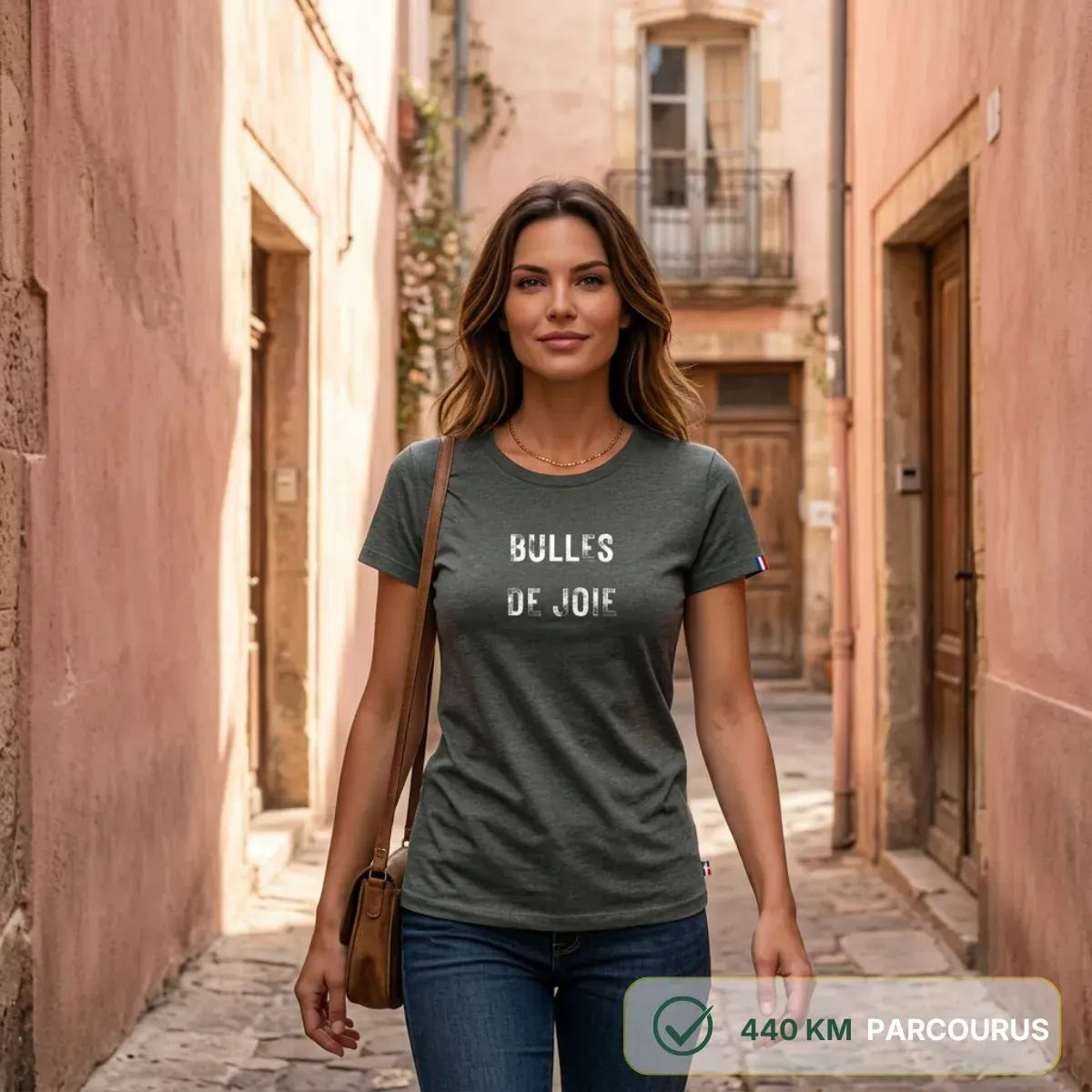 T-shirt femme gris chiné | BULLES DE JOIE