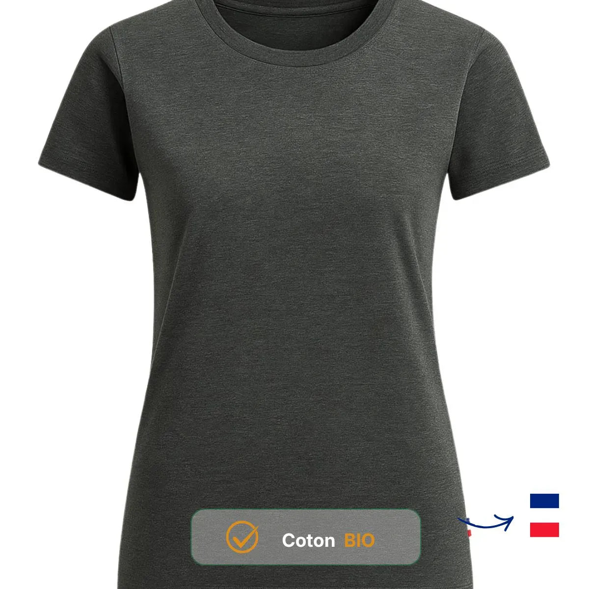 T-shirt femme gris chiné | Coton Bio