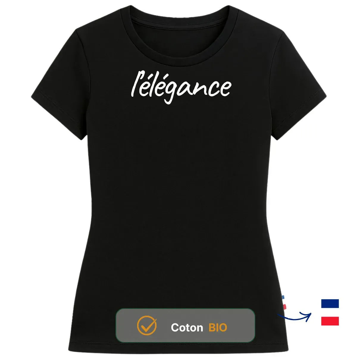 T-shirt femme noir | L’ELEGANCE