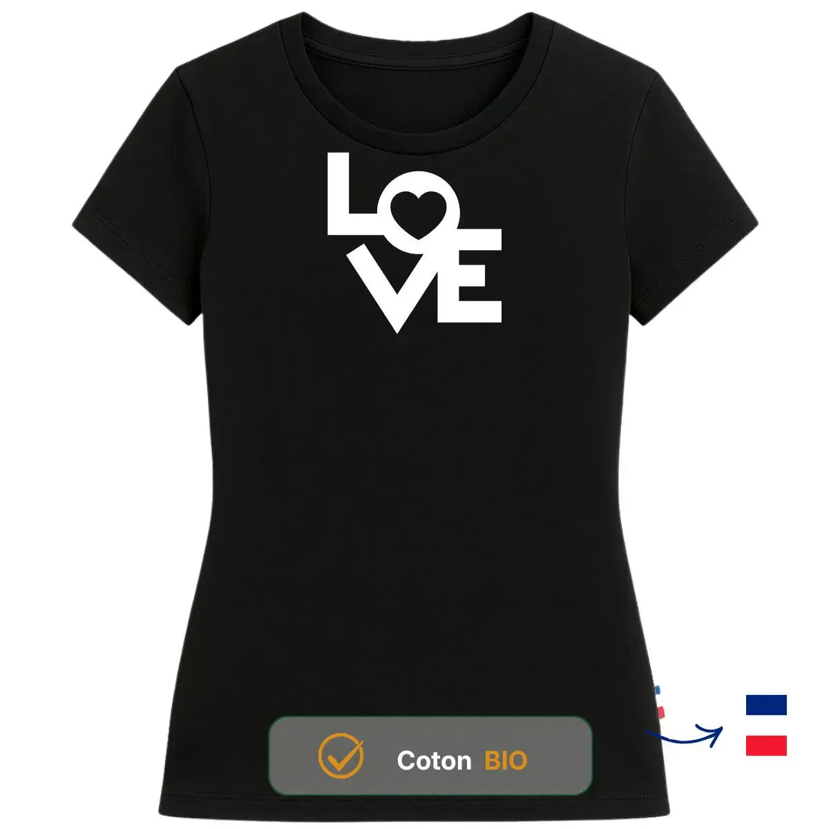 T-shirt femme noir | LOVE