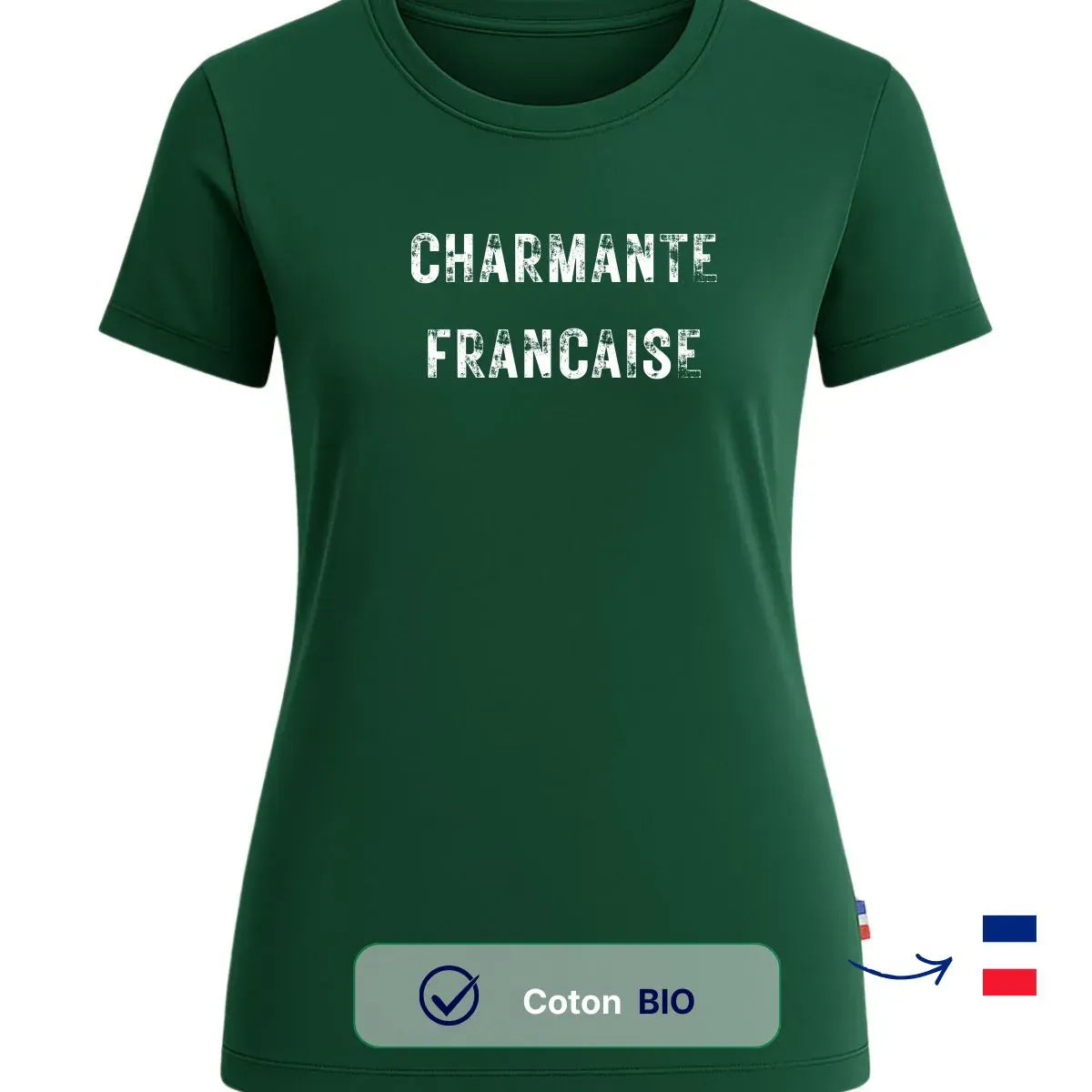 T-shirt femme vert | CHARMANTE FRANÇAISE