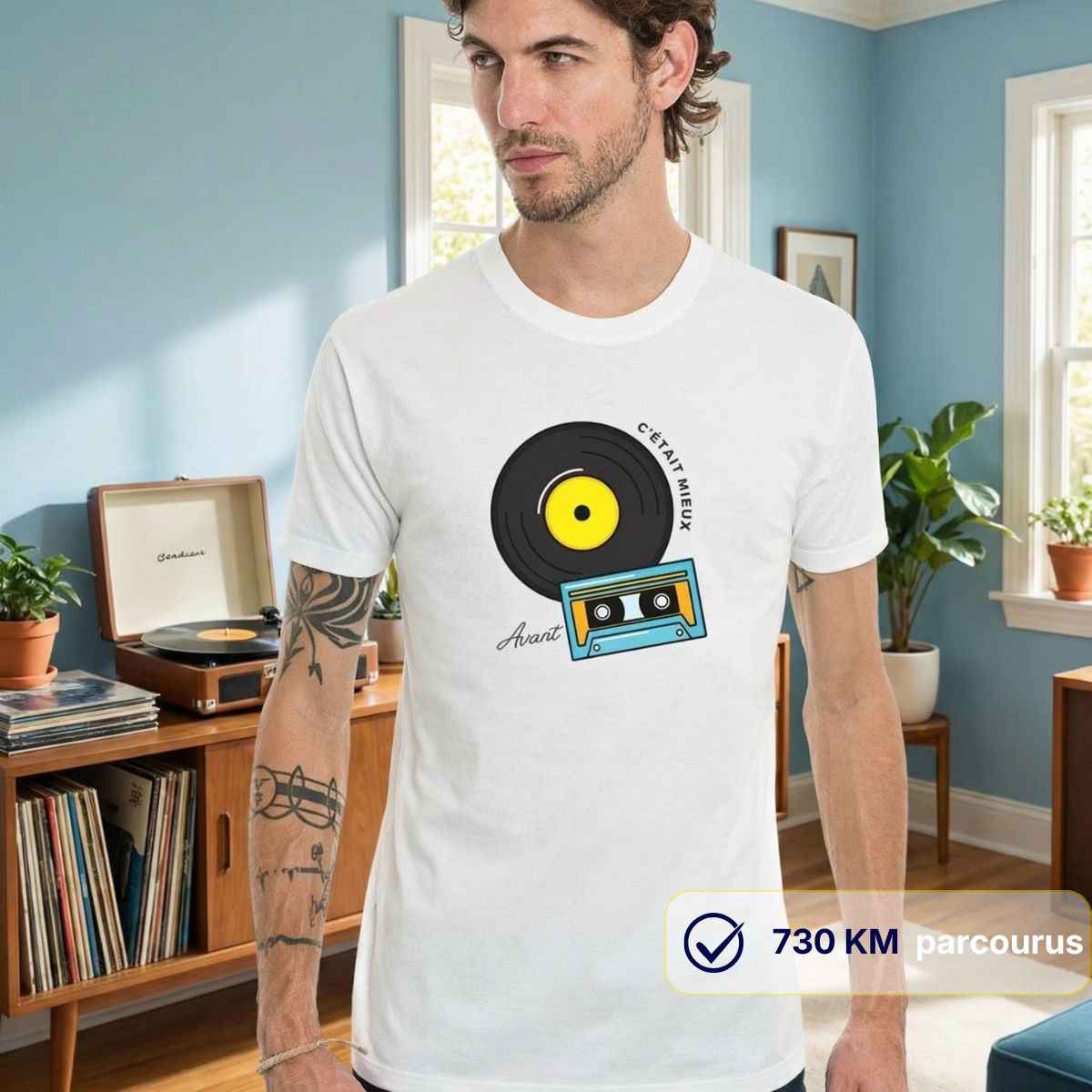 T-shirt Homme blanc | C’était mieux avant LE VINYLE