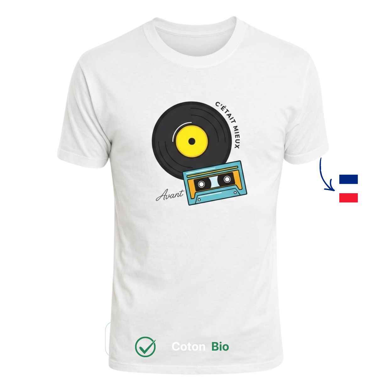 T-shirt Homme blanc | C’était mieux avant LE VINYLE
