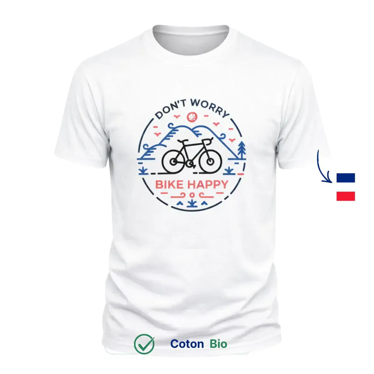 T-shirt Homme blanc | Don’t worry Bike Happy