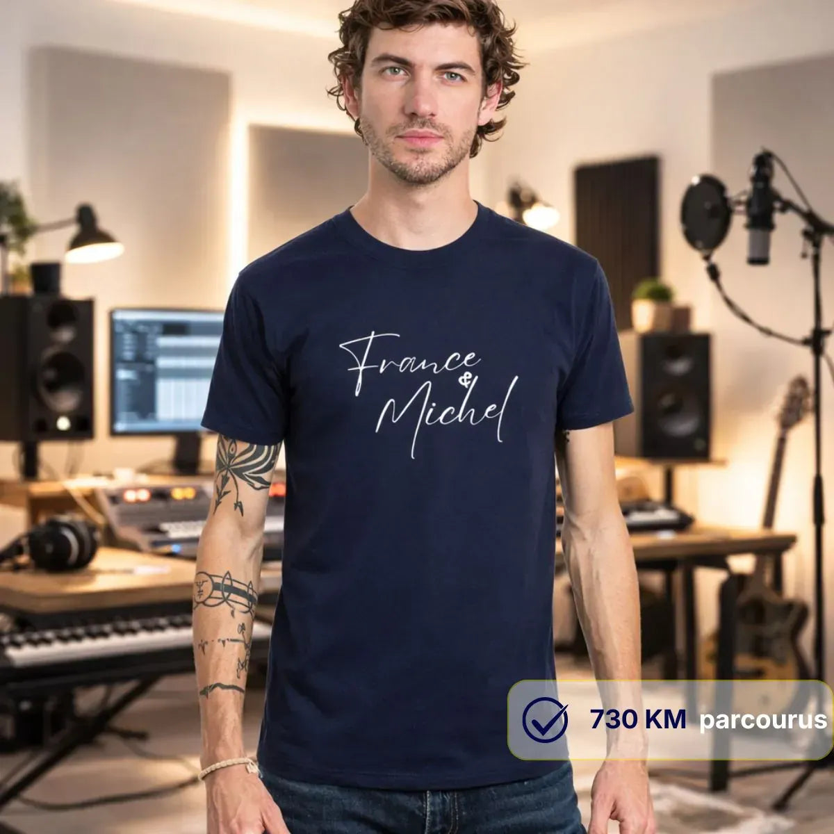T-shirt homme bleu | France et Michel