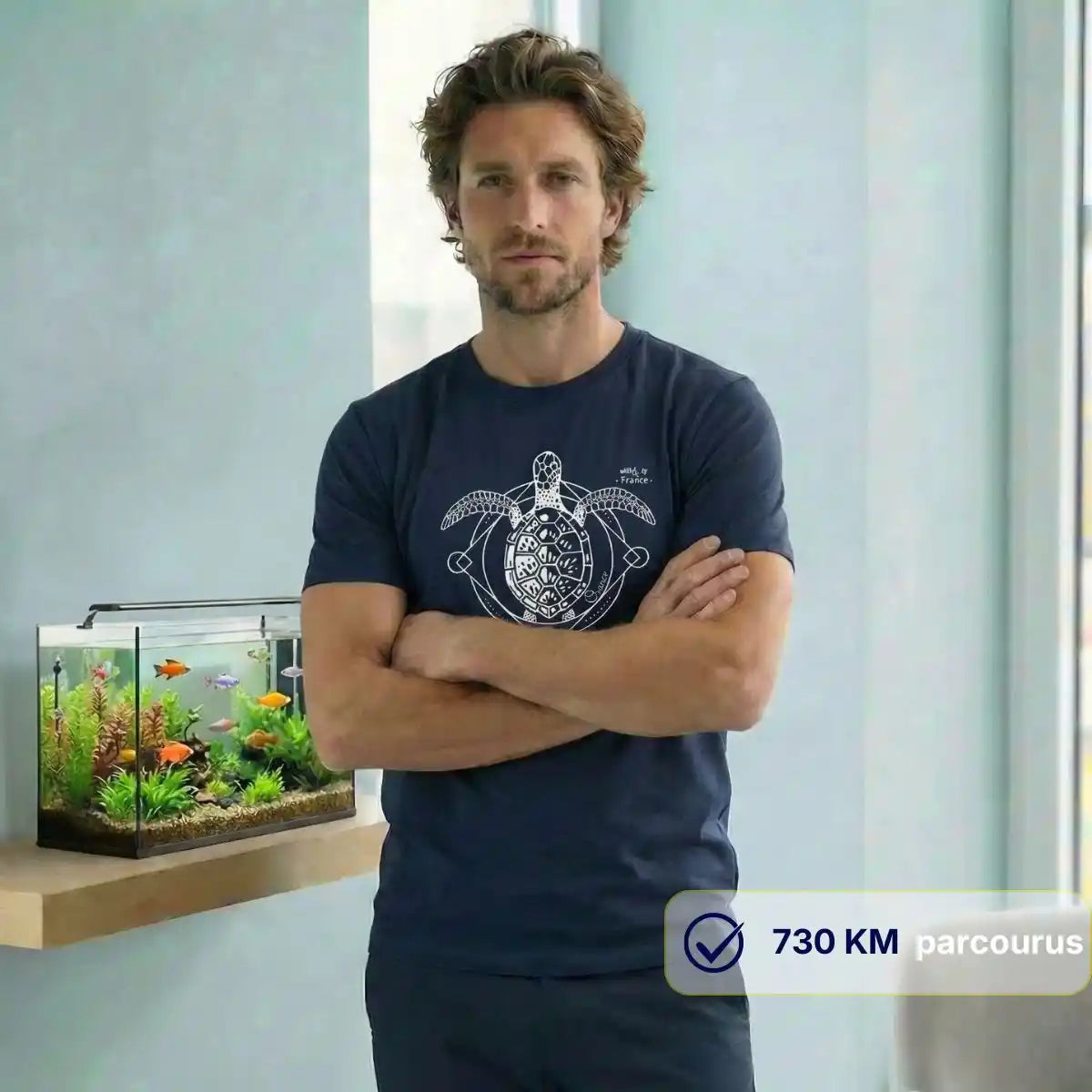 T-shirt Homme bleu | Tortue