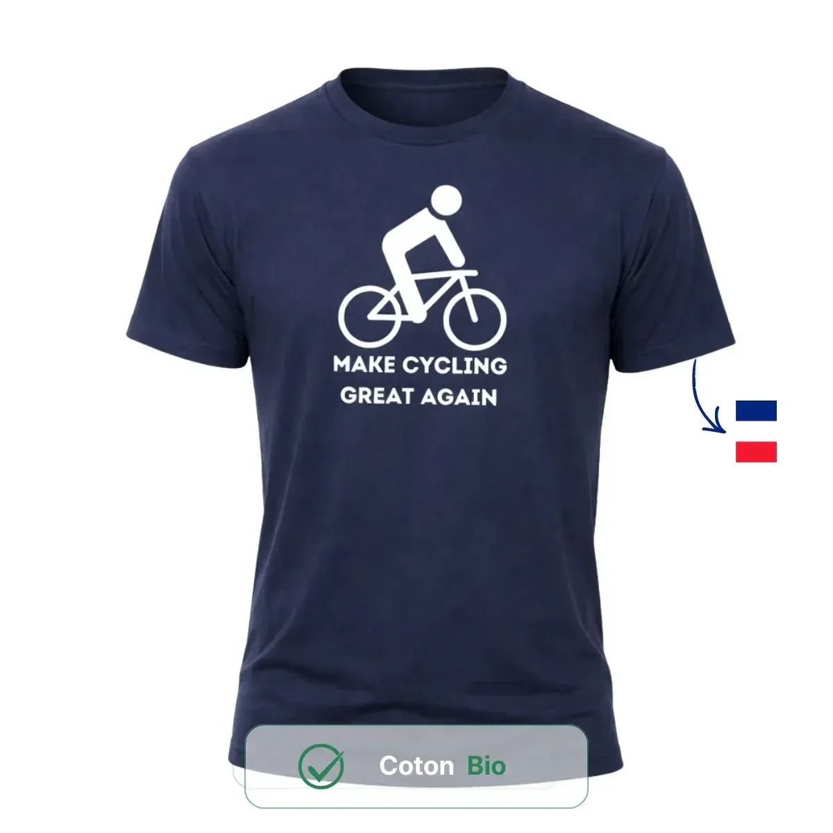 T-shirt Homme bleu | Vélo ’Make Cycling great again’