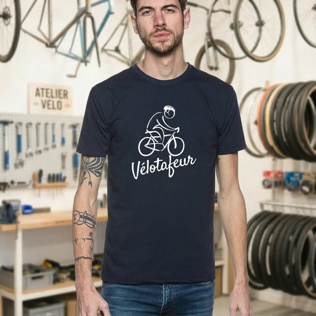 T-shirt Homme bleu | Vélo ’Vélotafeur’