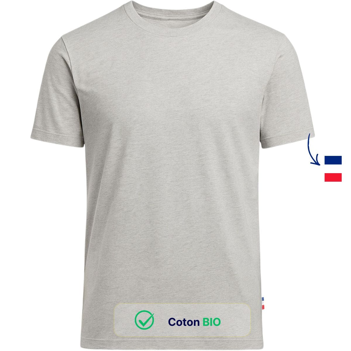 T-shirt homme gris | Made In France - T-shirt homme