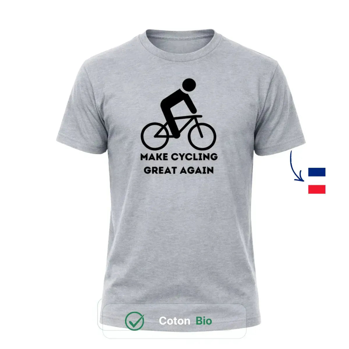 T-shirt Homme gris | Vélo ’Make Cycling great again’