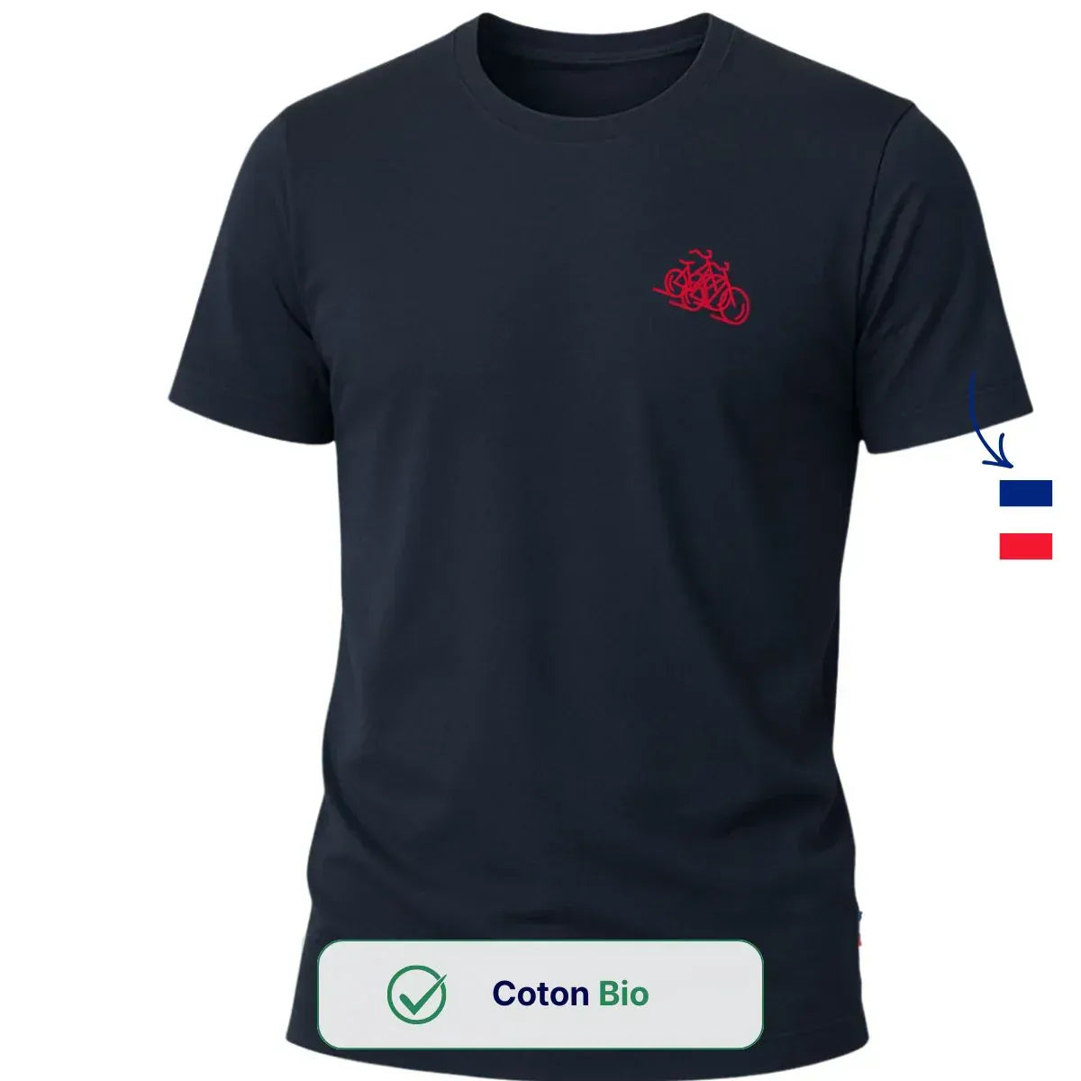 T-shirt Homme Marine | Vélo Cœur
