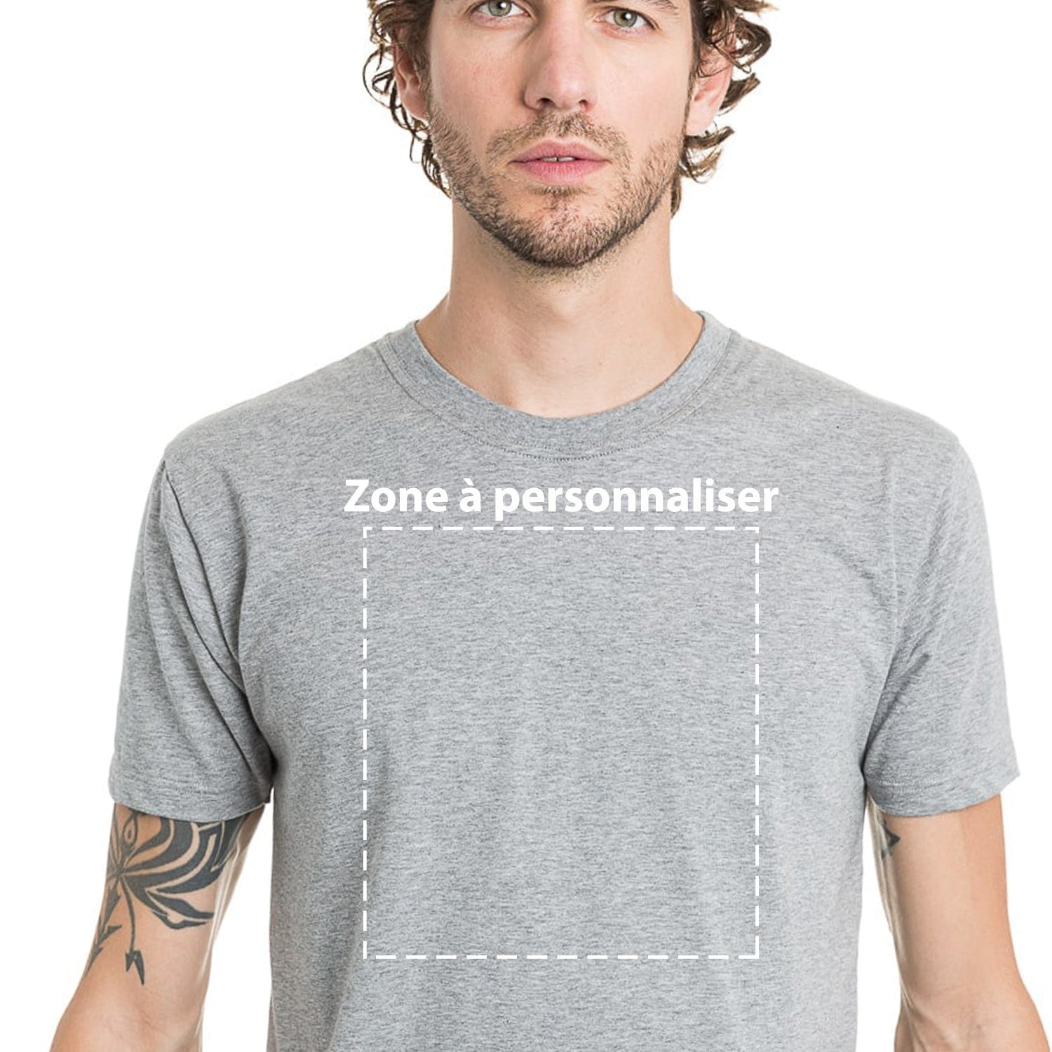Tshirt pas cher à personnaliser pour homme gris en coton