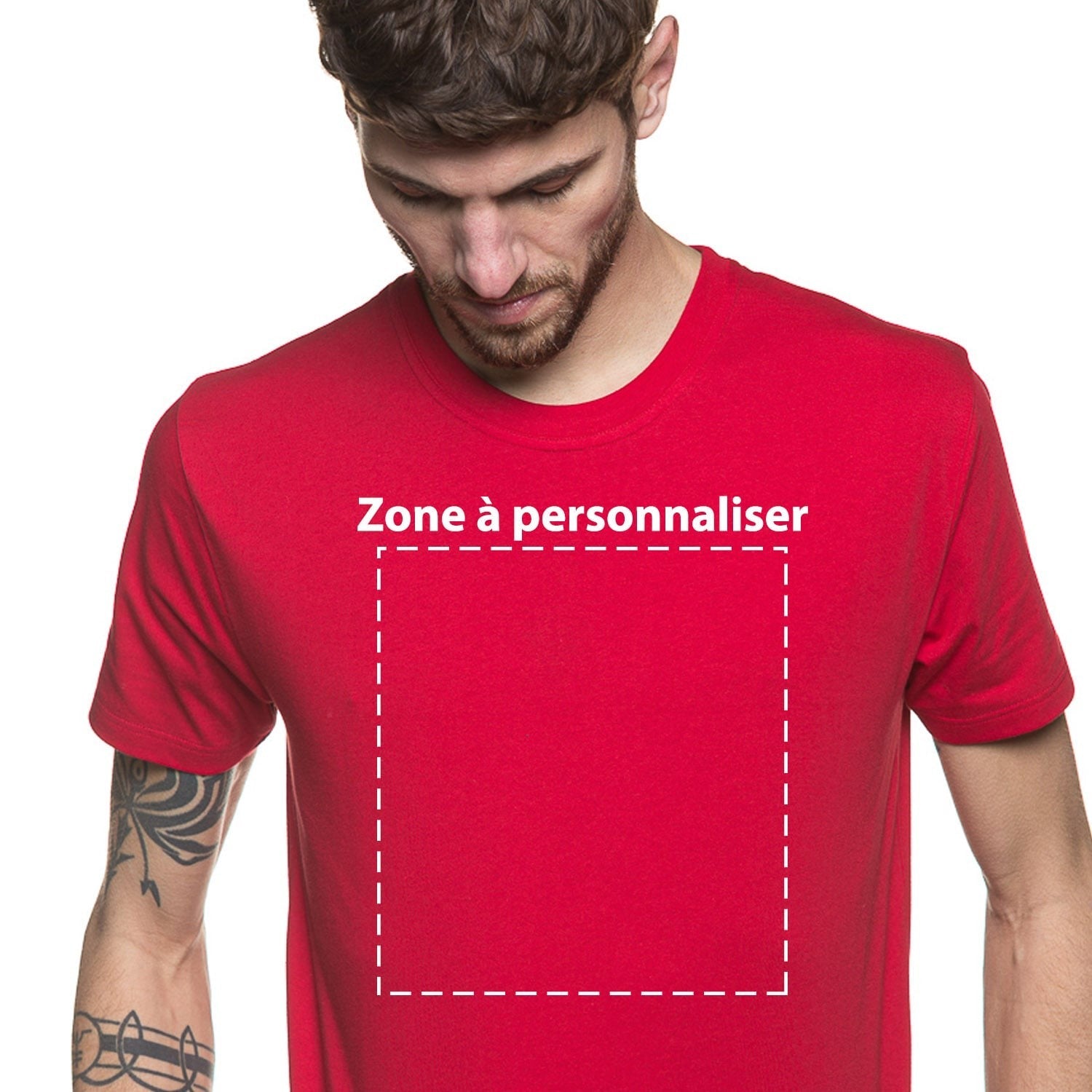 T-shirt homme pas cher rouge à personnaliser