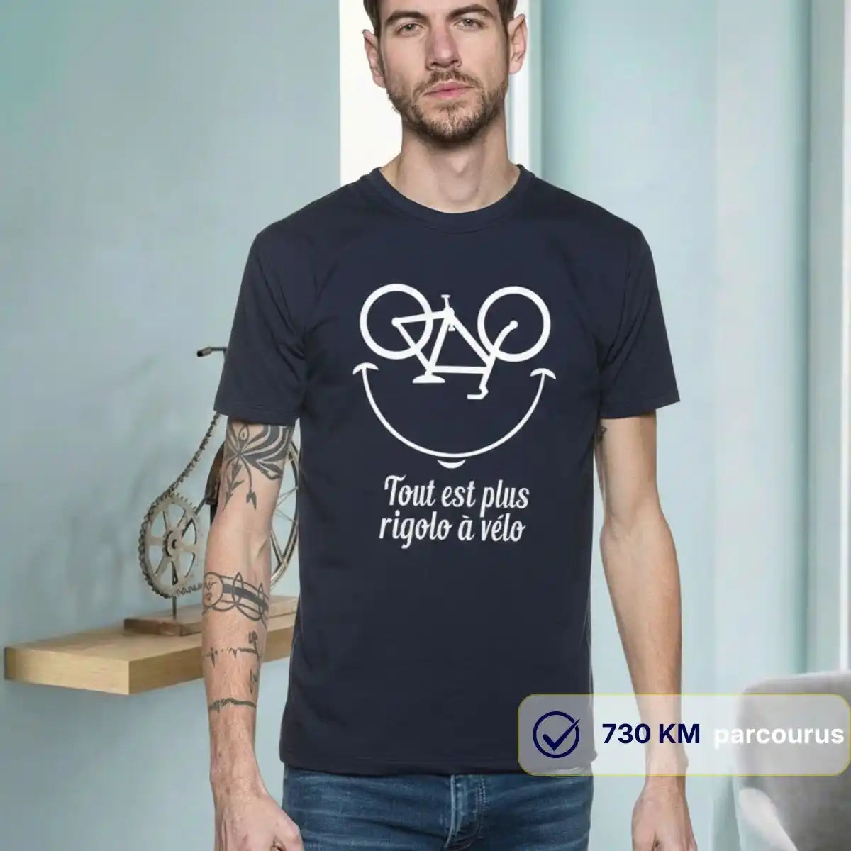 T-shirt Homme Vélo ’Tout est plus rigolo’