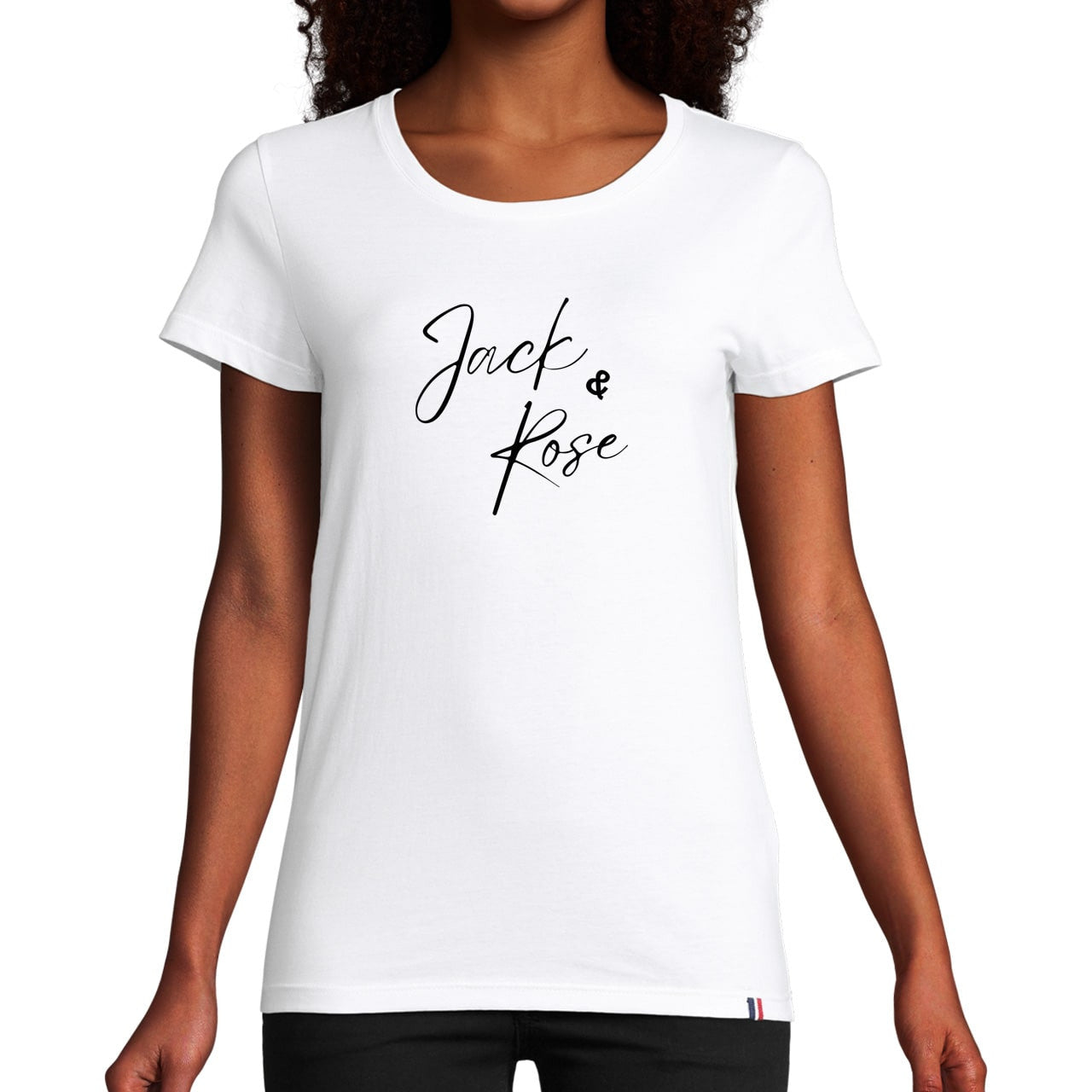 t- shirt femme coton blanc à col