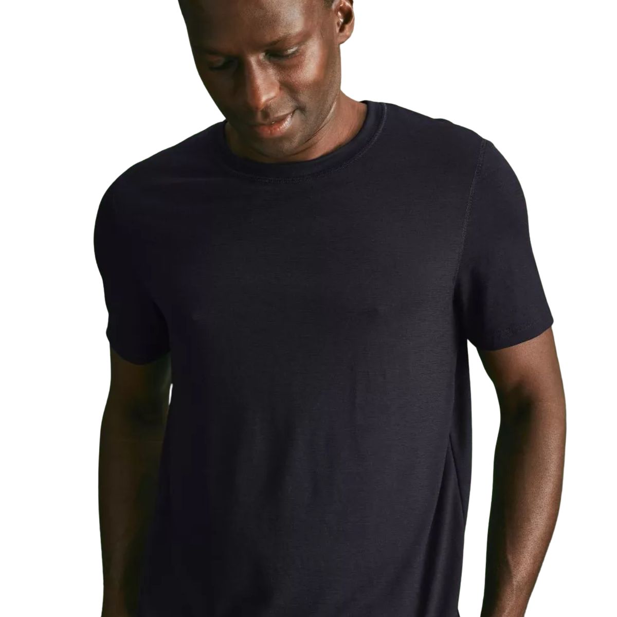 T-shirt laine merinos Homme Marine