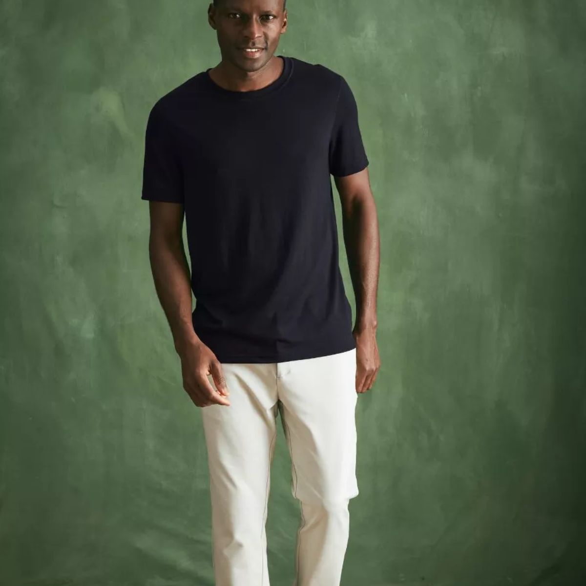 T-shirt laine merinos Homme Marine