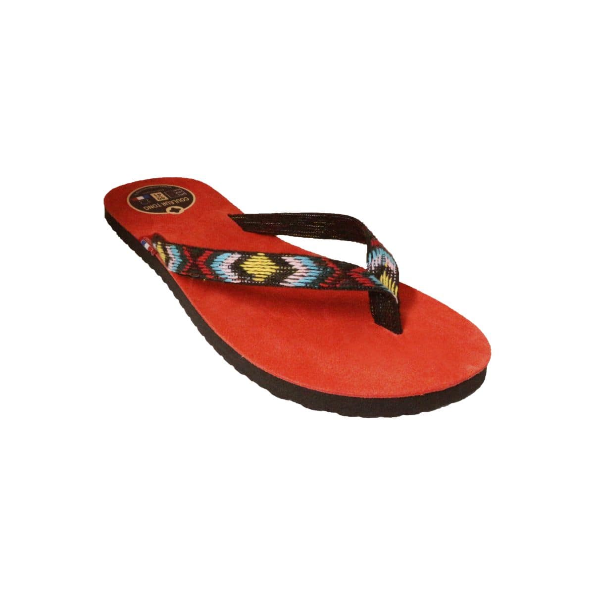 Tong corail en cuir