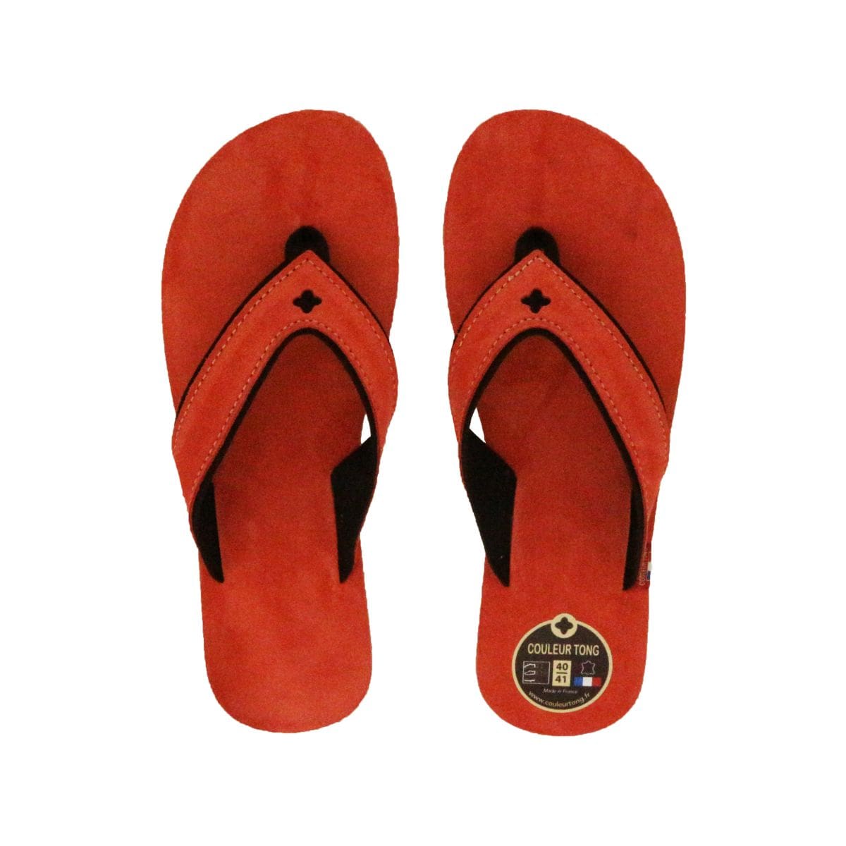 Tong corail en cuir Homme