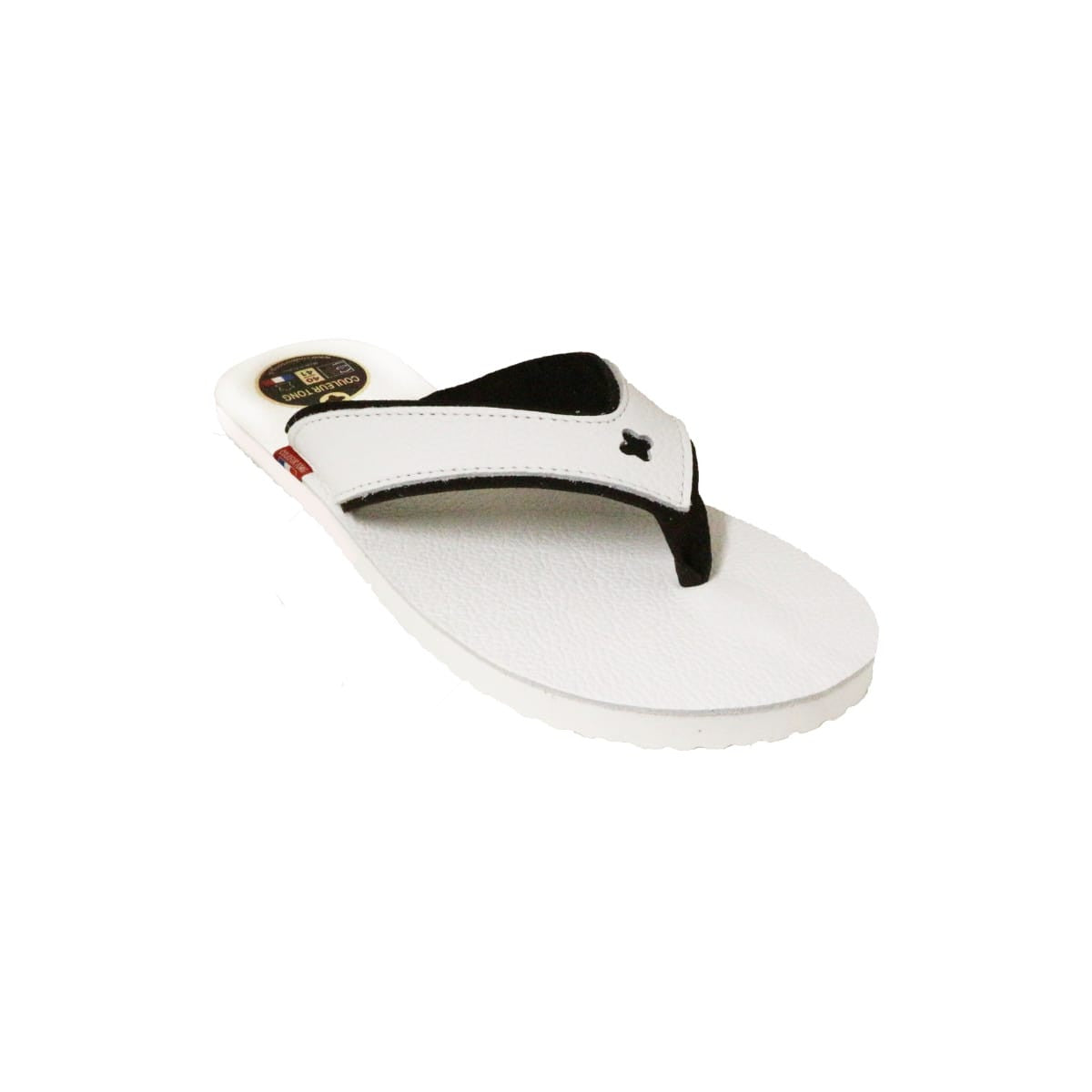 Tong cuir blanche