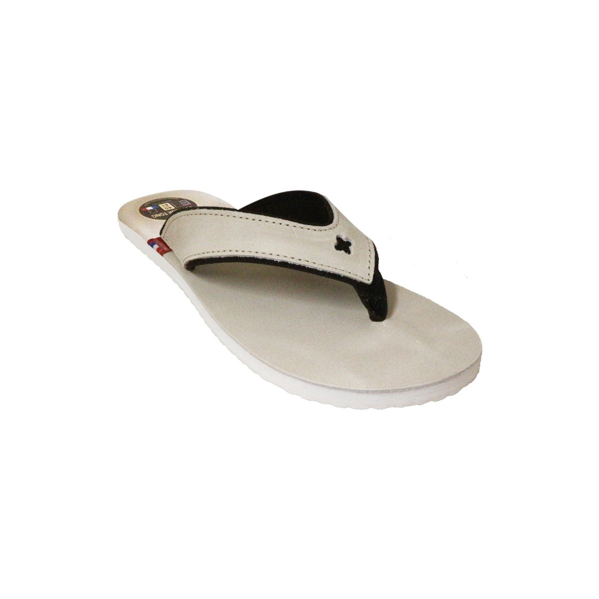 Tong cuir ivoire