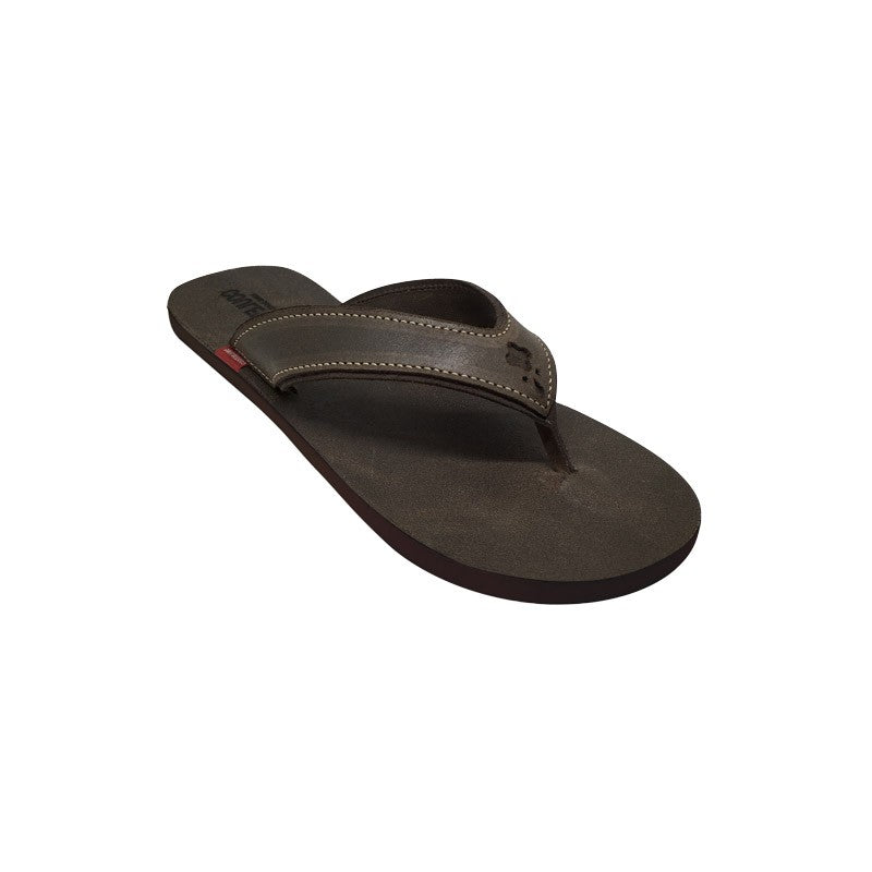 Tong en cuir chocolat