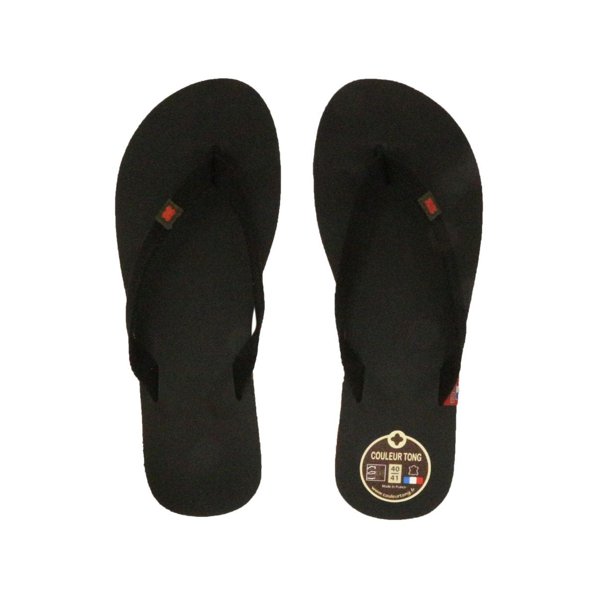 Tong en cuir noir