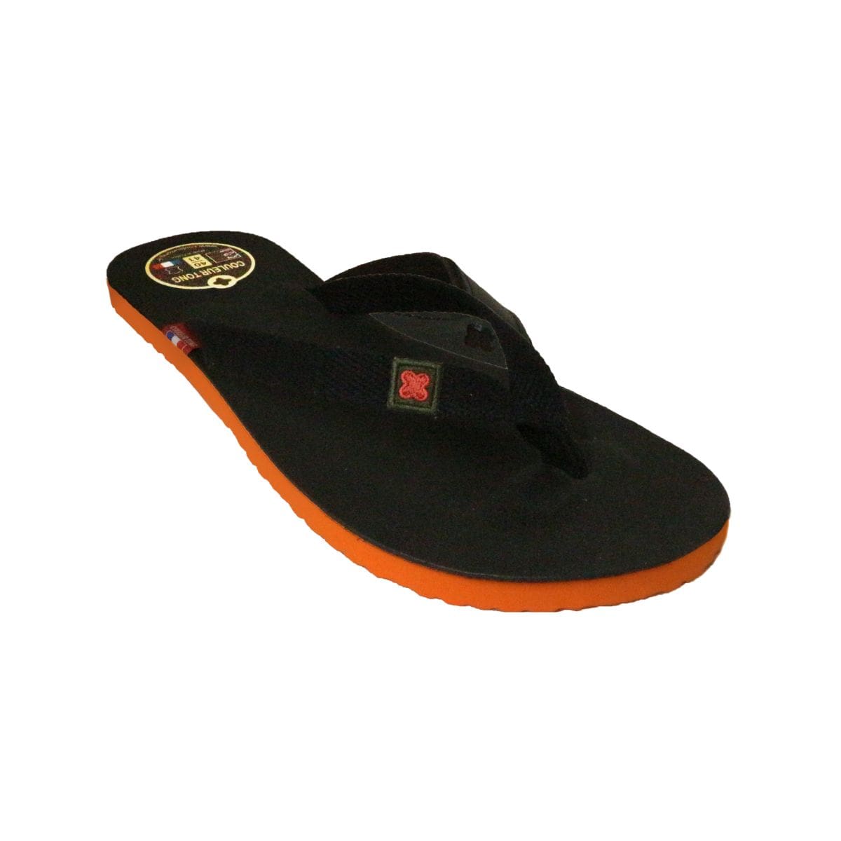 Tong en cuir noir