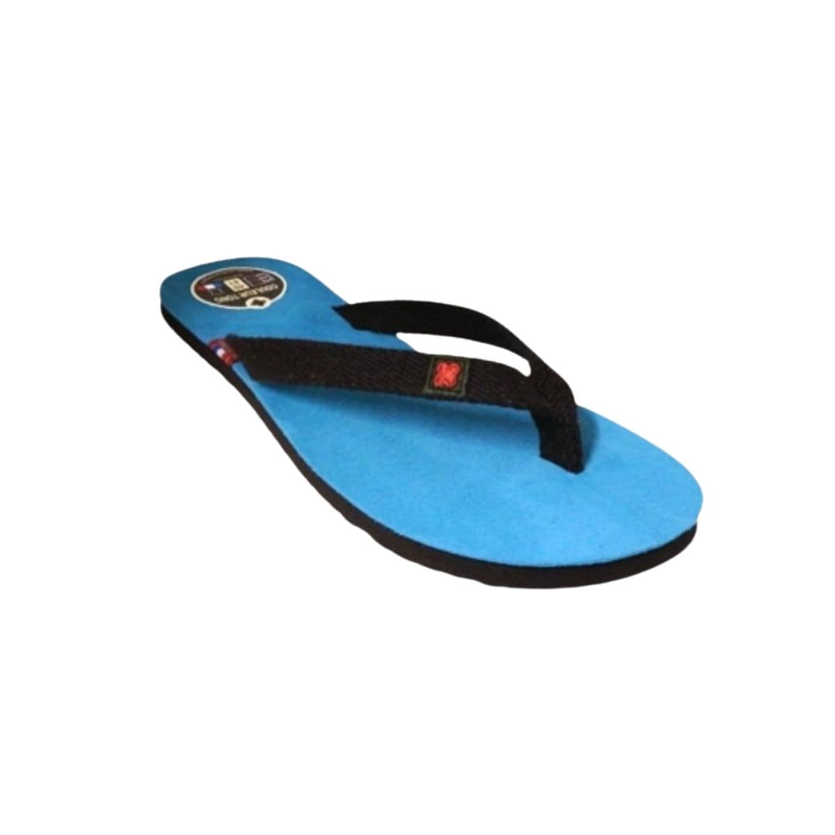 Tong en cuir turquoise