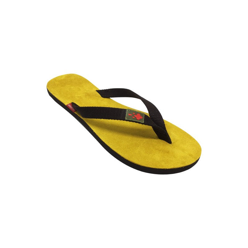 Tong en cuir jaune
