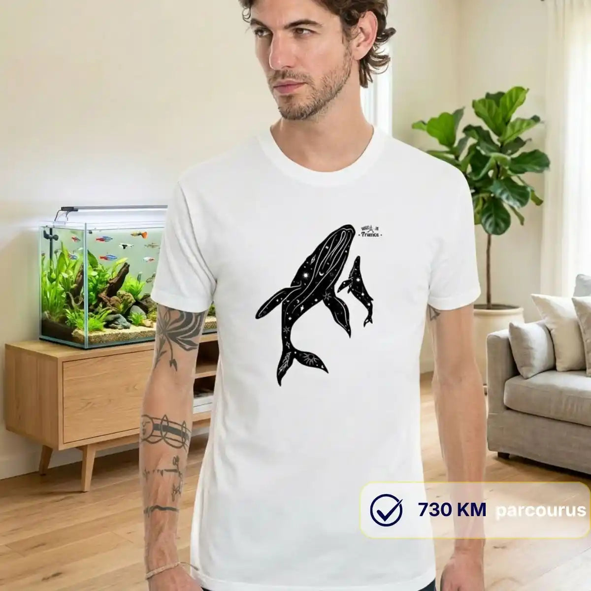 T-shirt homme blanc | Baleines